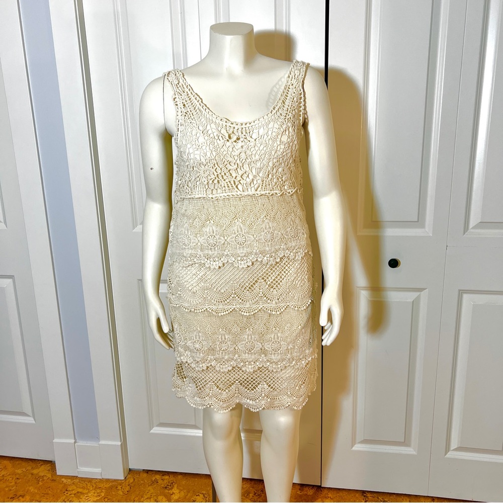 American Eagle Ivory Crochet Dress Sz L